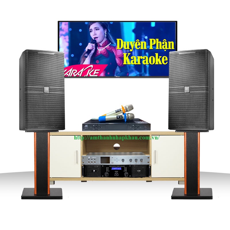 Dàn Karaoke JBL Cao Cấp GD47 (JBL KP6010 + Cục đẩy JK H2600 + Micro JK B5 Plus + Vang số JK X6000)